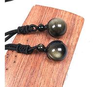 home decoration Natural Crystal Rough Crystal Rough Stone 1pc Golden Obsidian 15mm Bead Pendant Necklace Drop Shipping Good Luck Jewelry for Woman Men Balance Gemstone Decoration