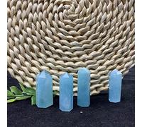 home decoration Natural Crystal Rough Home Decoration 1pc Natural Blue Aquamarine StonePoint Wand Decoration Polished Stones Crystals and Stones Stones (Size : 40-45mm)