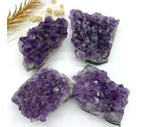 home decoration Natural Crystal Rough Home Decoration Natural Amethyst Crystal Cluster Raw Stones Ornaments Crystal Stones Purification GiftsOre Stones (Size : 100-120grams)