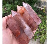 home decoration Natural Crystal Rough Home Decoration Natural Gold Flower Crystal 5-8CM Quartz Crystal Stone PointHexagonal Wand Ment Stone Stones (Color : 4pcs, Size : 66-80mm)