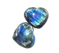 home decoration Natural Crystal Rough Home Decoration Natural Labradorite Heart Shaped Crystals Stones for Home Decoration Stones (Color : 1 Pcs, Size : 55-70mm)