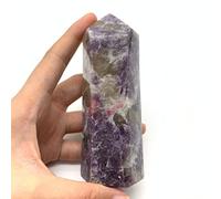 home decoration Natural Crystal Rough Home Decoration Natural Purple Lepidoite Quartz Obelisk Crystal Wand Point TowerPolished Stones Specimen Crystals and Stones Stones