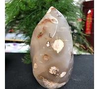 home decoration Natural Crystal Rough Home Decoration Natural Rose Agate Crystal Stone Flame Cherry Blossom Agate Torch Palm Stone forDecoration Stones (Color : 150-200g, Size : 2pcs)
