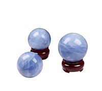 home decoration Natural Crystal Rough Natural Blue Celestite Crystal Ball Celestine Sphere Reiki Quartz Fengshui Home Decor with Base (Size : 30mm)