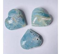 home decoration Natural Crystal Rough Natural Caribbean Calcite Crystal Heart Polished (Color : Large Size, Size : 1 piece)