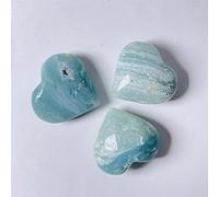 home decoration Natural Crystal Rough Natural Caribbean Calcite Crystal Heart Polished (Color : Small Size, Size : 3 pieces)