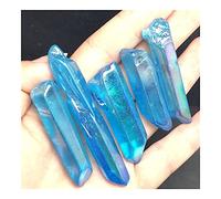 home decoration Natural Crystal Rough Natural Rare Rainbow Blue Stone Crystal Column Wand Point Reiki Stones