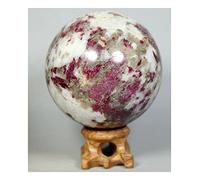 home decoration Natural Crystal Rough Natural Red Tourmaline Quartz Crystal Stone SphereBall