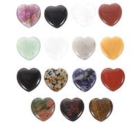 home decoration Natural Heart Stones 20mm Crystal Stone Love Worry Stone Palm Thumb Rock Pocket Polished Gemstone for Collection 15pcs