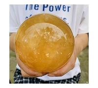 home decoration Natural Iceland Spar Crystal Stone Yellow Calcite Ball Crystal Ball Stone Great Choice for Home Decoration (Size : 9-10cm)