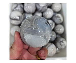 home decoration Natural Mexico Jade Sphere Crazy Agate Crystal Balls Precious Gemstone Quartz Minerals Garden Vintage Ornament House Decor Room Decoration (Size : About 50mm)