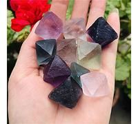 home decoration Natural Mixed Fluorite Octahedron Small Rough Stone DIY Natural Quartz Crystals Stones and Crystals Gift (Size : 100g)