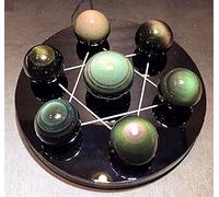 home decoration Natural Obsidian Rainbow Eyes Double Eyeballs, Seven Star Array Great Choice for Home Decoration