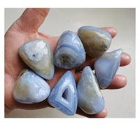 home decoration Natural Quartz Agate Stone Polished Blue Lace Agate Stone Home Decoration Decoration Crystal (Size : 50g)