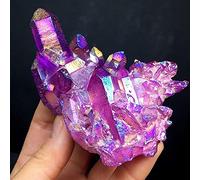 home decoration Natural Quartz Amethyst Cluster Crystal Stone Electroplated Colorful Crysral Cluster Home Gifts 1pcs Gift (Color : Amethyst Cluster, Size : 90 100g)