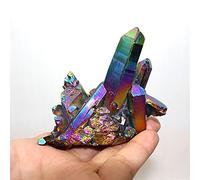 home decoration Natural Quartz Amethyst Cluster Crystal Stone Electroplated Colorful Crysral Cluster Home Gifts 1pcs Gift (Color : Colorful Cluster, Size : 90 100g)