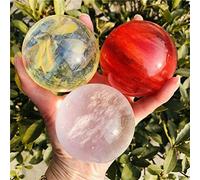 home decoration Natural Quartz Crystal Mixed Color Melting Crystal Ball Handicraft Living Room Decoration Great Choice for Home Decoration (Color : Yellow, Size : 6cm)