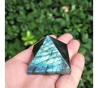 home decoration Natural Quartz Labradorite stone Crystal Pyramid for Home Decoration Gift 40mm-50mm 1pc Beautiful Crystal (Color : 1pc 45mm)