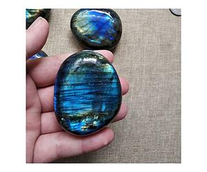 home decoration Natural Quartz Polished Labradorite Stone Fishbowl Crystal Stone Home Decor Gifts Craft Ornaments 1pcs Beautiful) (Color : Labradorite Stone, Size : 2-3cm)