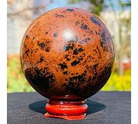 home decoration Natural Quartz Red Obsidian Ball Crystal Ball Feng Shui Ball Desktop Home Decoration Great Choice for Home Decoration (Size : 8-9cm)