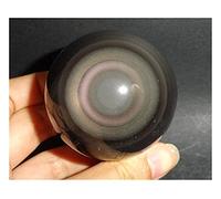home decoration Natural Rainbow Obsidian Cat Eye Obsidian,Crystal Stone Sphere Ball Rock Stone Beautiful (Size : 60mm)