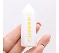 home decoration Natural Stone Crystal Pillar Point Stick Polished stone Quartz Tower 1pc Beautiful Crystal (Color : White Jade, Size : 60-80mm)