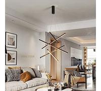 Home Decoration Nordic Classical 98.4" Remote Staircase Chandelier Sputnik to Control High Ceilings Dimmable Long LED Hanging Modern Black for Hallway Living Room