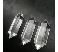home decoration Quartz Natural Stone White Crystal Wholesale White Crystal Double tip Crystal Stone Ornaments Beautiful (Color : 1pcs, Size : 60-70mm)