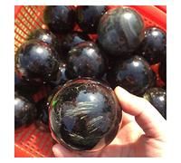 home decoration Sculpture Sculpture Crystal Ball 1pcs Natural blacke Astrophyllite Ball Polished Quartz Crystal Stone Sphere 50-60mm Statues