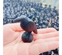 home decoration Semi-Precious Crafts Natural Black Obsidian Quartz Crystals Raven Figurine Bird Home Decoration Ornament JIZTGEDM