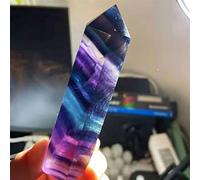 home decoration Stone 1pc 80mm-90mm Natural Stone Obelisks Point Rainbow Fluorite Tower Crystal