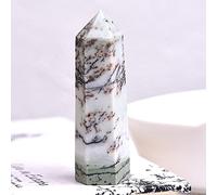 home decoration Stone 1PC Natural Stone Jade Point Reiki Obelisk Blue Green Quartz Wand Beautiful Ornament for Home Decor Stone Pyramid Crystal (Size : 50-60mm)