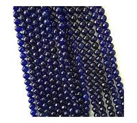 home decoration Stone 6/8/10/12MM Natural Stone Beads Faceted Round Dye Blue Sapphires Beads for Jewelry Making Beads DIY Beads Necklace Bracelet Gift Balance Gemstone Decoration Crystal (Color : Bei