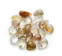 home decoration Stone Crafts 1Pc Natural Polished Hair Rutilated Quartz Citrine Yellow Hair CrystalStone Specimens Jewelry Making Crystal (Color : Random Color)