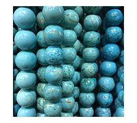 home decoration Stone Factory Price Turquoise Original Natural Stone Genuine Gemstone Round Loose Bead 16" Strand 4 6 8 10 12MM for Jewelry Making DIY Balance Gemstone Decoration Crystal (Size : 10mm