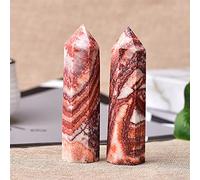 home decoration Stone Natural Stones Point Wand Stone Hexagonal Prisms Obelisk Wand Stone Ore Crafts Home Decor Gift Balance Gemstone Decoration Crystal (Color : Pork Stone, Size : 60-70mm)