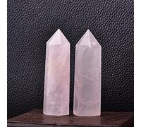 home decoration Stone Natural Stones Point Wand Stone Hexagonal Prisms Obelisk Wand Stone Ore Crafts Home Decor Gift Balance Gemstone Decoration Crystal (Color : Rose Quartz, Size : 70-80mm)