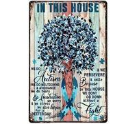 Home Decoration Tin Signs Autism Warrior In This House We Do Autism Meltdowns Autism Support Poster Wrapped Wall Retro Wall Decor For Home Cafes Office Store Pubs Club Sign 14x20cm