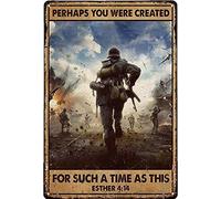 Home Decoration Tin Signs Us Veteran Perhaps You were Created for Such A Time As This Metal Tin Sign Outdoor Garden Indoor Wall Panel Retro Vintage Poster 8x12 Inch Gardening Girl Flower Poster