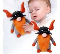 Home Decoration Unique And Whimsical Halloween Bat Faceless Doll Dwarf Bull Christmas Figure Collectibles Led Garden Ornaments (B, 20x8cm)
