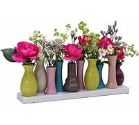 Home&Decorations Ceramic vase set flower vase ceramic vases colourful vase flowers plants ceramic set decoration decoration (10 vases, colourful)