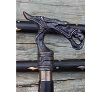 HOME DECORATIVE Antique Brass Dragon Handle cane Walking Stick Designer Vintage Walking Canes, Black 3 Fold Stick