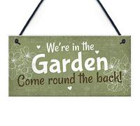 Home Decorative "We're In The Garden Summer House Front Door Plaque