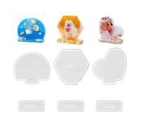 Home Decors Silicone Frame Heart Shaped Round Hexagon Photo Decors Silicone Mold Set for Crafting Photo Mold