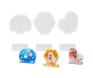 Home Decors Silicone Frame Heart Shaped Round Hexagon Photo Frame Decors Silicone Mold Set for Crafting Photo Frame Mold