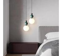 Home Design LED Pendant Lighting Nordic Modern Dining Room Kitchen Glass Ball Marble Copper Hanging Lamp Pendelleuchte(Green)
