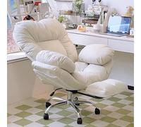 Home Desk Chair Comfy Upholstered Desk Chair, Modern Lazy Sofa Chair with Wheels, Lift Computer Gaming Chair Backrest Recliner Chair Ergonomic Office Chairs Backrest Reclinable Armchair
