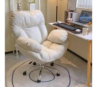 Home Desk Chair Comfy Upholstered Desk Chair, Modern Lazy Sofa Chair with Wheels, Lift Computer Gaming Chair Backrest Recliner Chair Ergonomic Office Chairs Backrest Reclinable Armchair