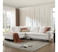 Home Detail Alyssum Left-Hand Facing Corner Sofa, White Boucle