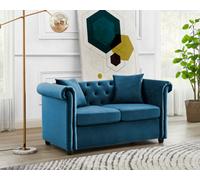 Home Detail Ascot Chesterfield 2 Seater Sofa Blue Velvet